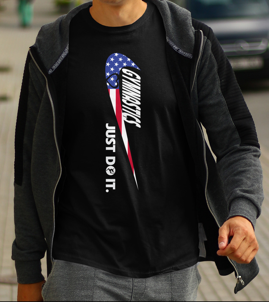 GYMNASTICS JUST DO IT AMERICAN FLAG T-Shirt