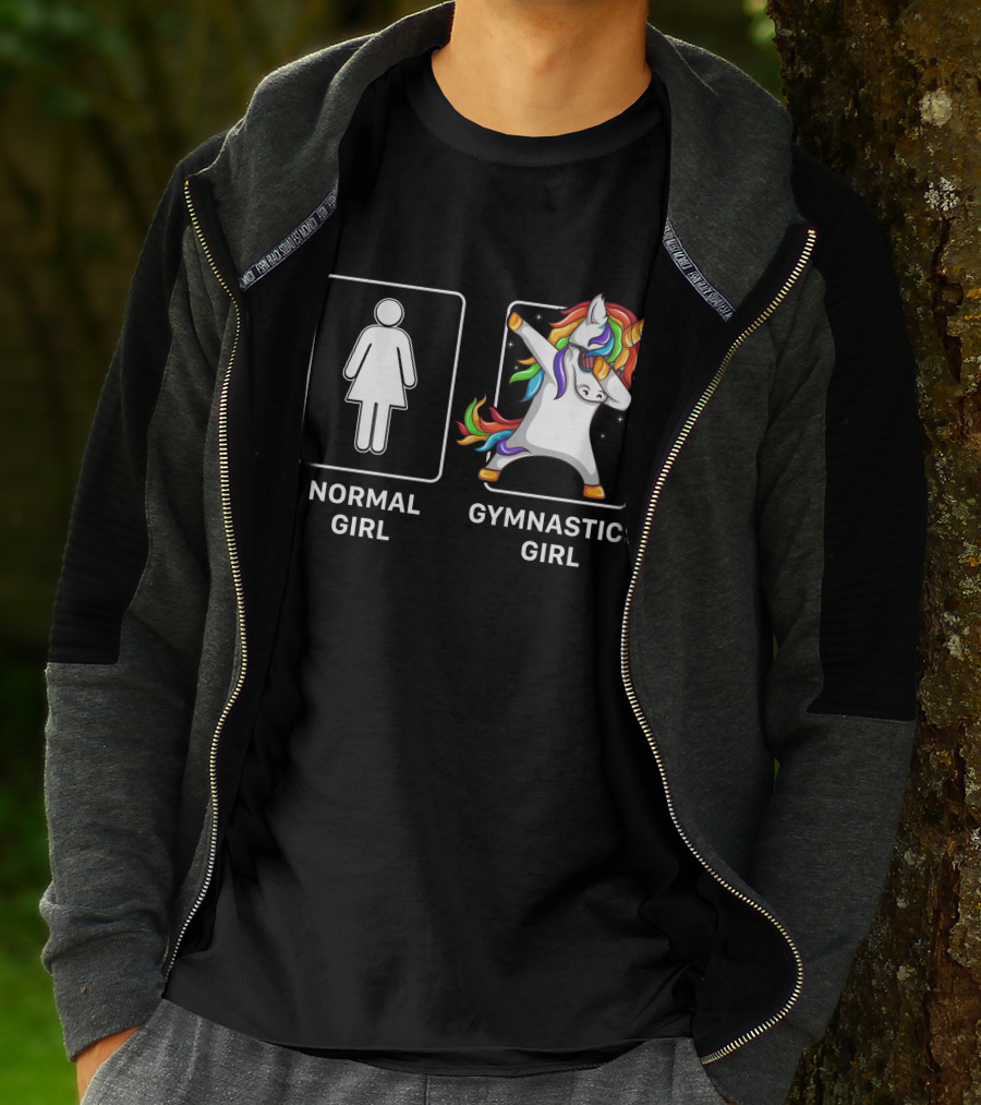 Normal Girl Gymnastics Girl Unicorn Dabbing T-Shirt
