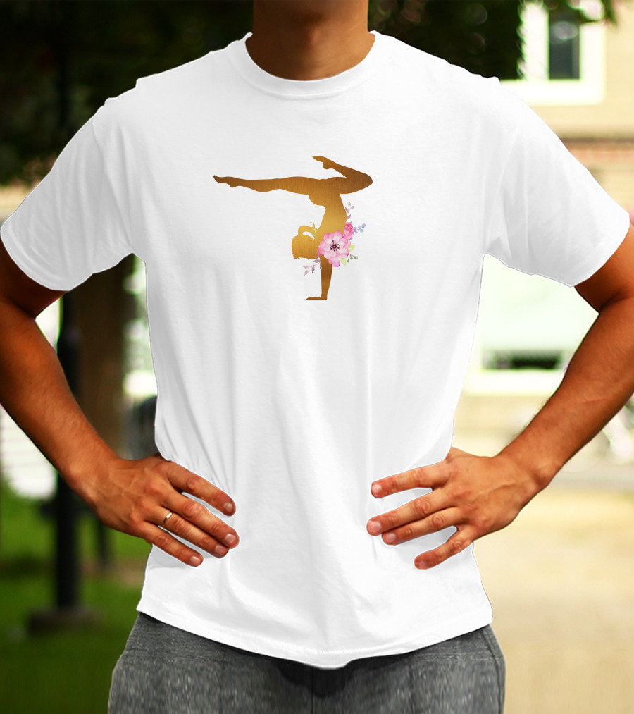 Gymnastics Floral Balance Artistry T-Shirt