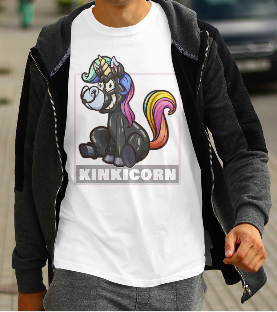 Kinkicorn Watts The Safeword Rainbow Unicorn Character T-Shirt