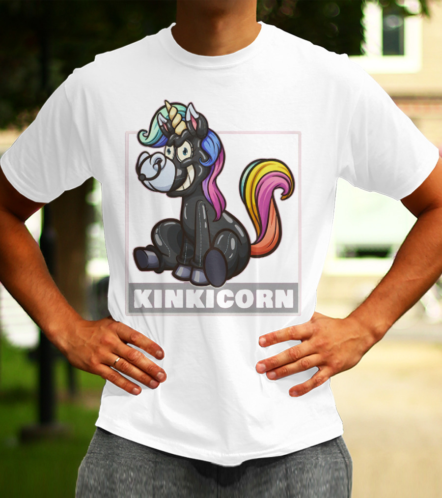 Kinkicorn Watts The Safeword Rainbow Unicorn Character T-Shirt