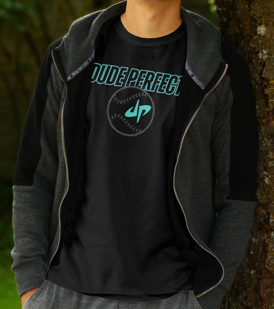 DUDE PERFECT Baseball Logo Dp T-Shirt