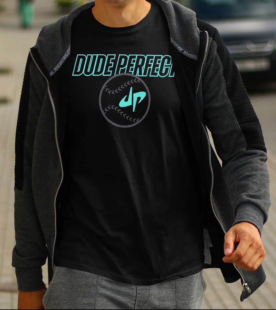 DUDE PERFECT Baseball Logo Dp T-Shirt