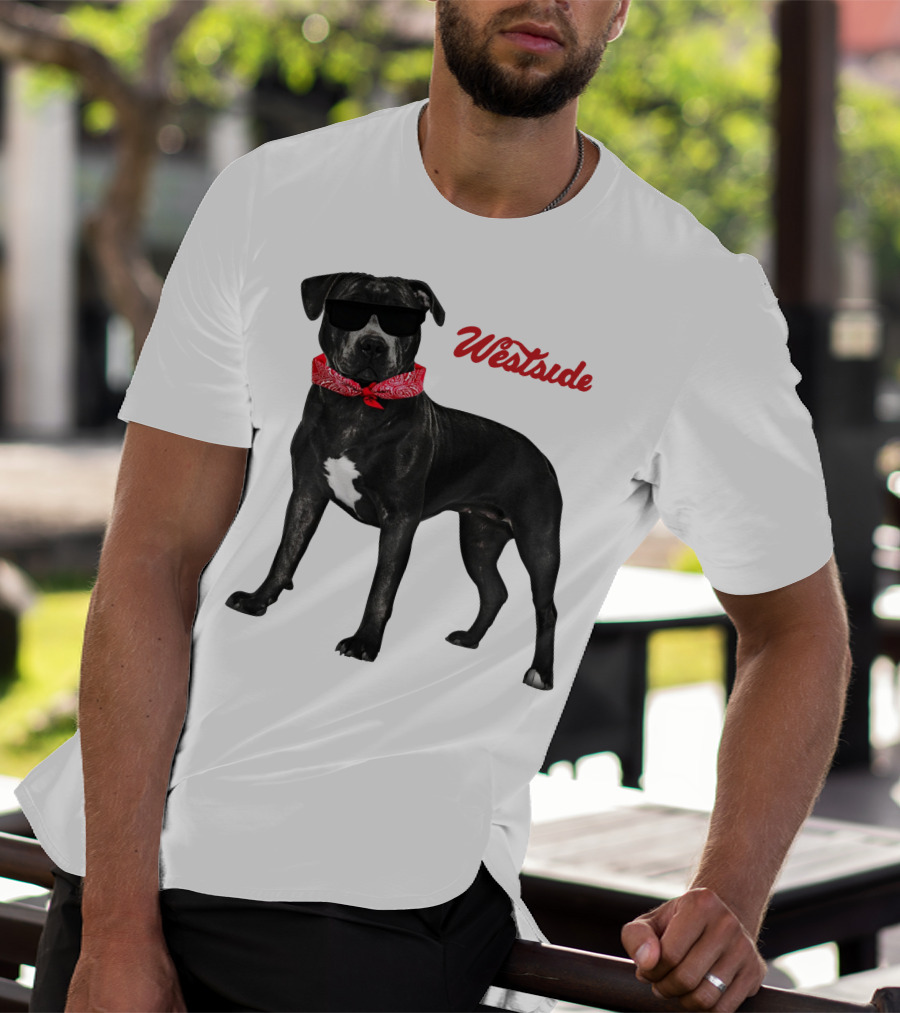 Westside Cool Dog With Sunglasses And Bandana T-Shirt