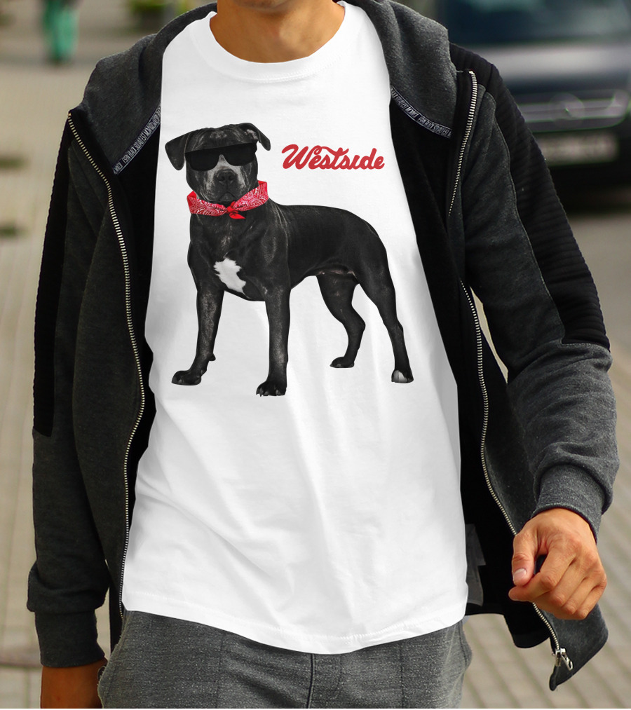 Westside Cool Dog With Sunglasses And Bandana T-Shirt
