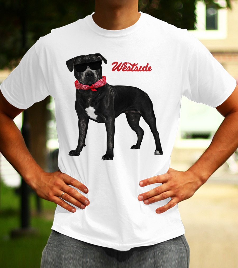 Westside Cool Dog With Sunglasses And Bandana T-Shirt