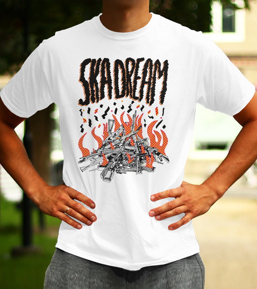 SKA DREAM Flames And Instruments Pile T-Shirt