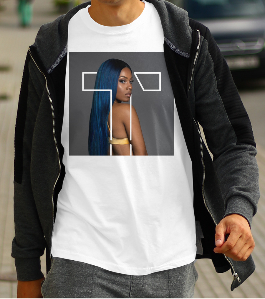 Terilisha T Silhouette Overlay With Blue Hair T-Shirt