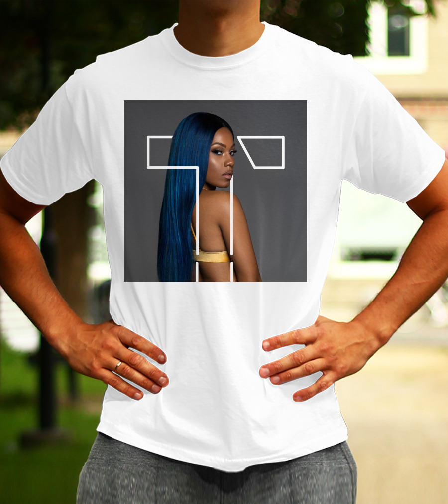 Terilisha T Silhouette Overlay With Blue Hair T-Shirt