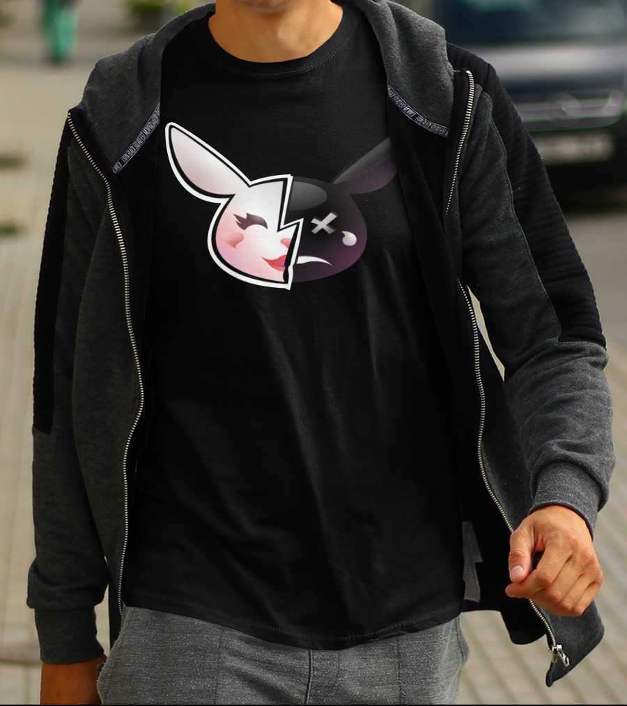 Trisha Paytas Merchandise Happy Sad Bunny Icon Split Face T-Shirt