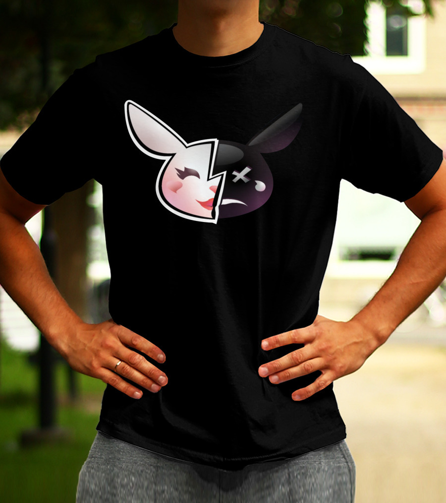 Trisha Paytas Merchandise Happy Sad Bunny Icon Split Face T-Shirt