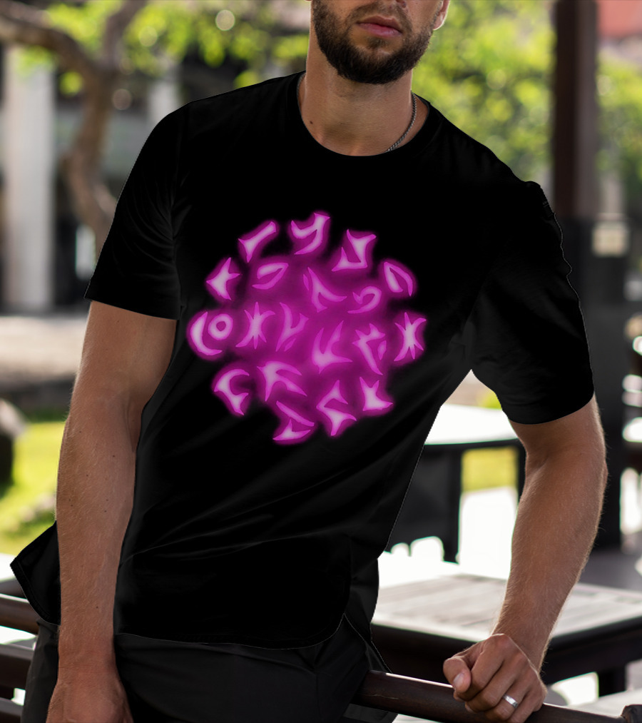 Coldplay Alien Symbols Pink Glowing T-Shirt