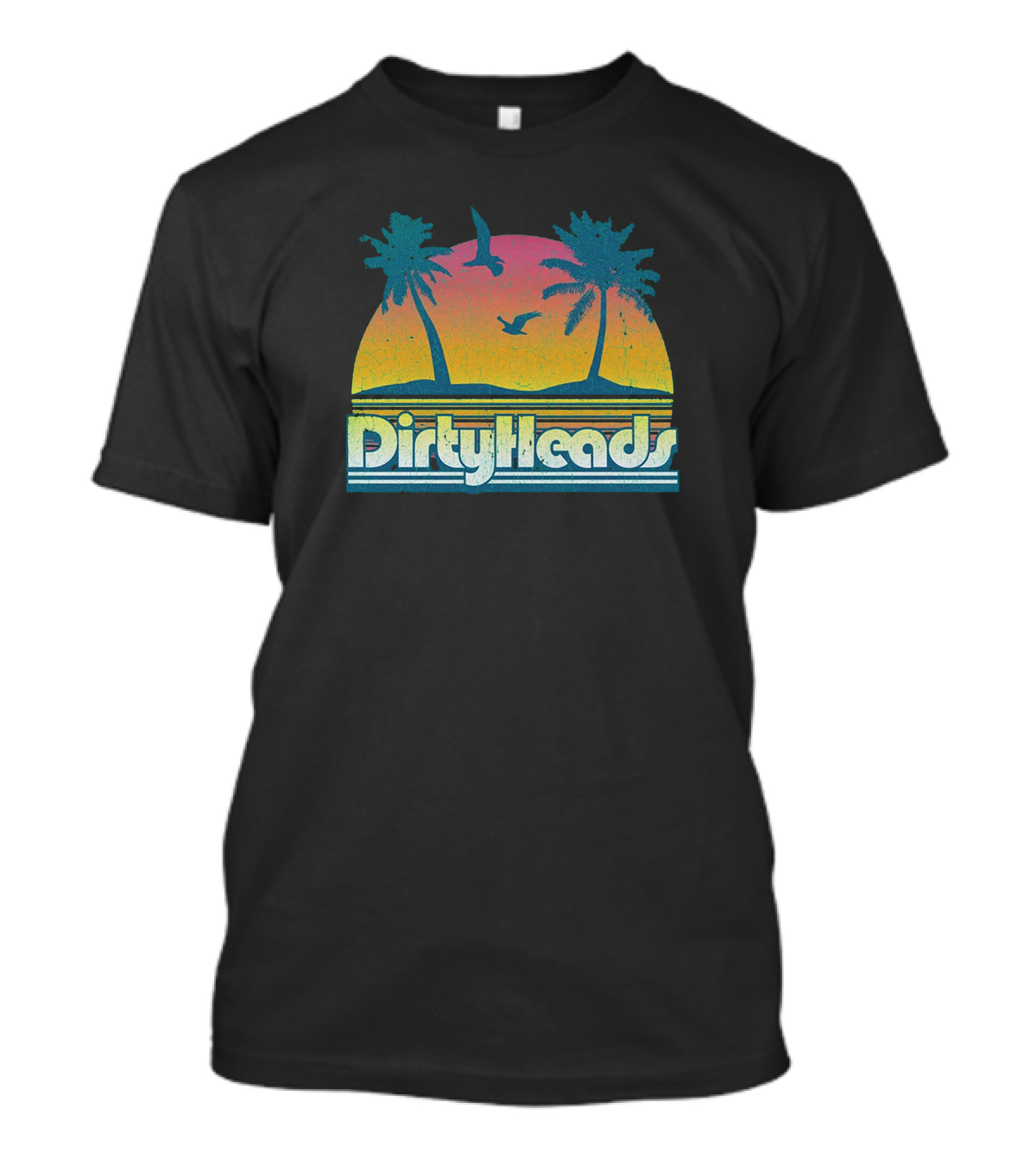 Dirty Heads Sunset Palm Trees And Birds T-Shirt