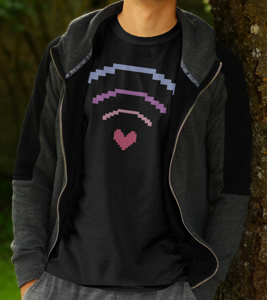 Ihascupquake Merch Pixel Heart WiFi Signal T-Shirt