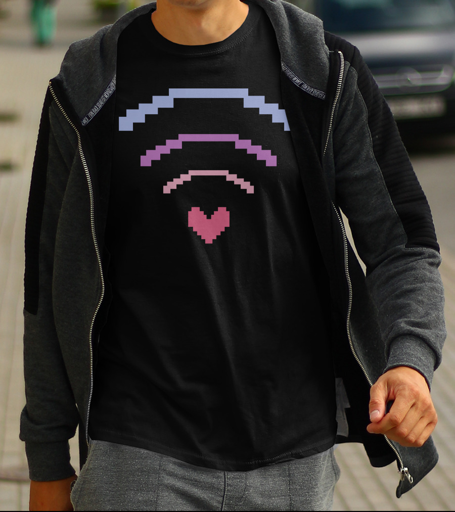 Ihascupquake Merch Pixel Heart WiFi Signal T-Shirt