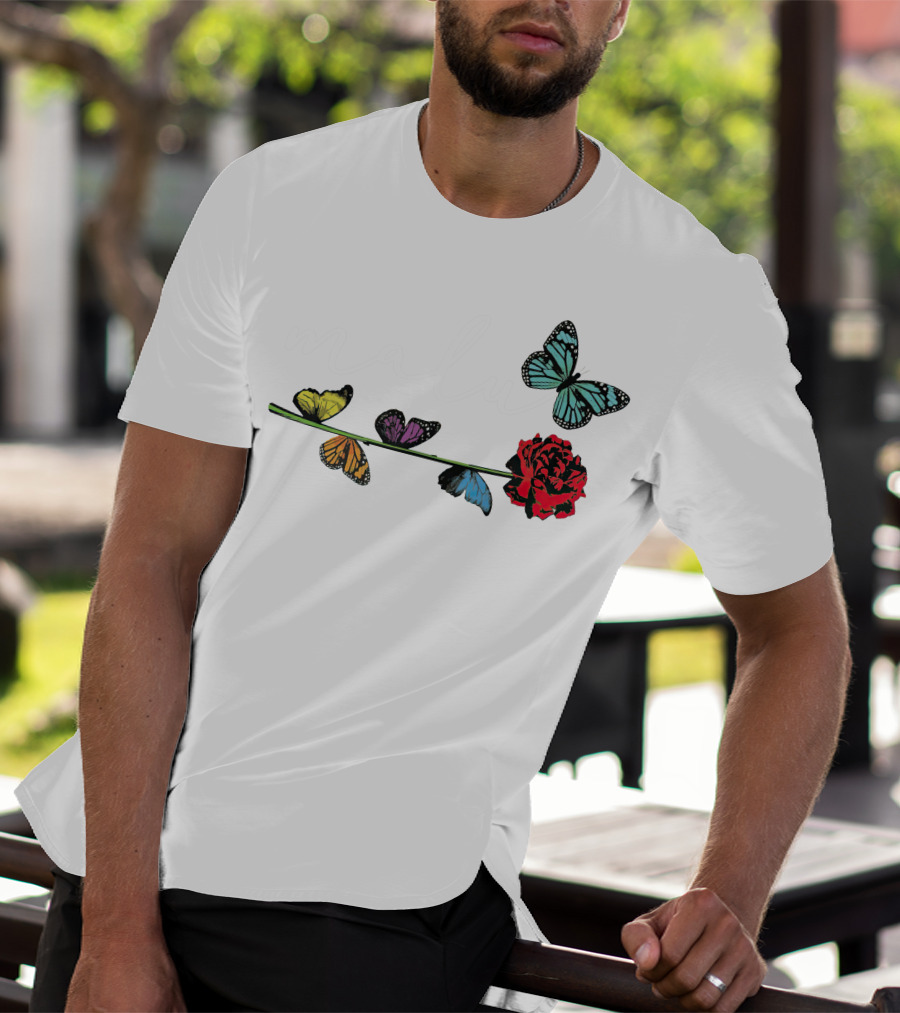 Malu Trevejo Butterflies And Rose T-Shirt