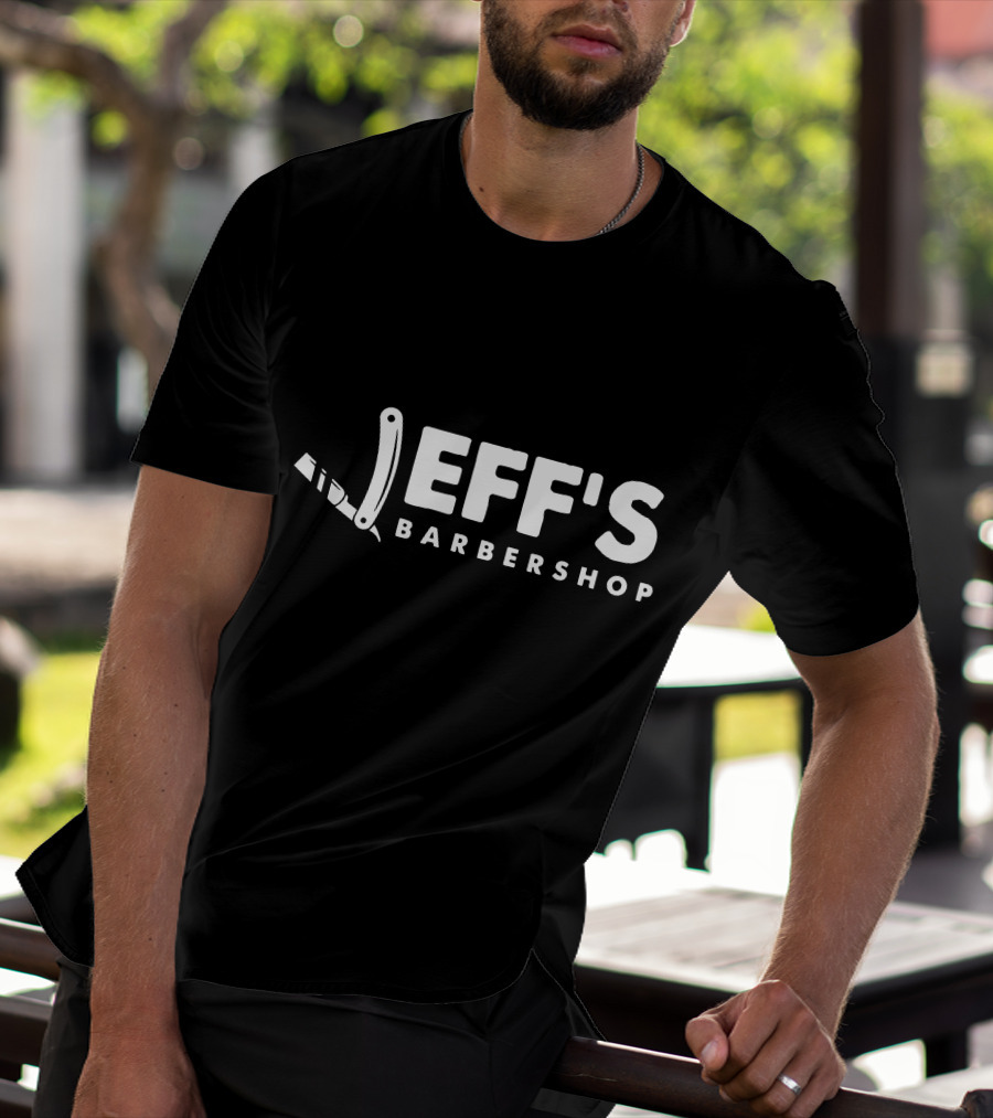Jeff's Barbershop Razor T-Shirt