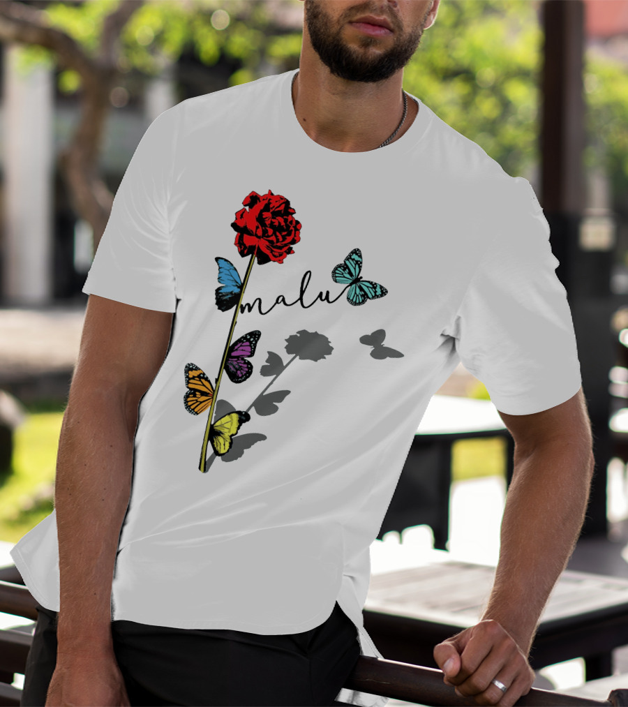 Malu Red Rose Butterflies T-Shirt