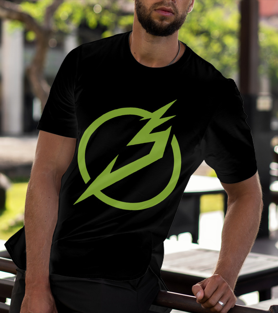 Snails Merch Electric Green Lightning Circle T-Shirt