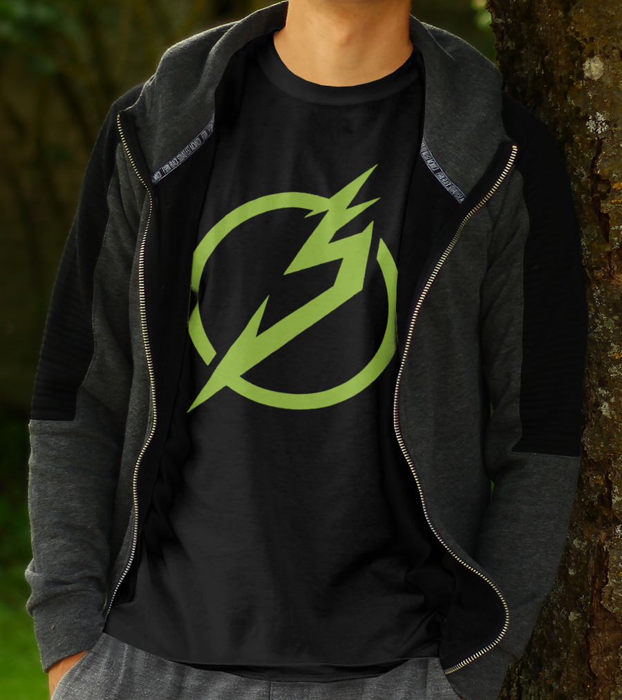 Snails Merch Electric Green Lightning Circle T-Shirt