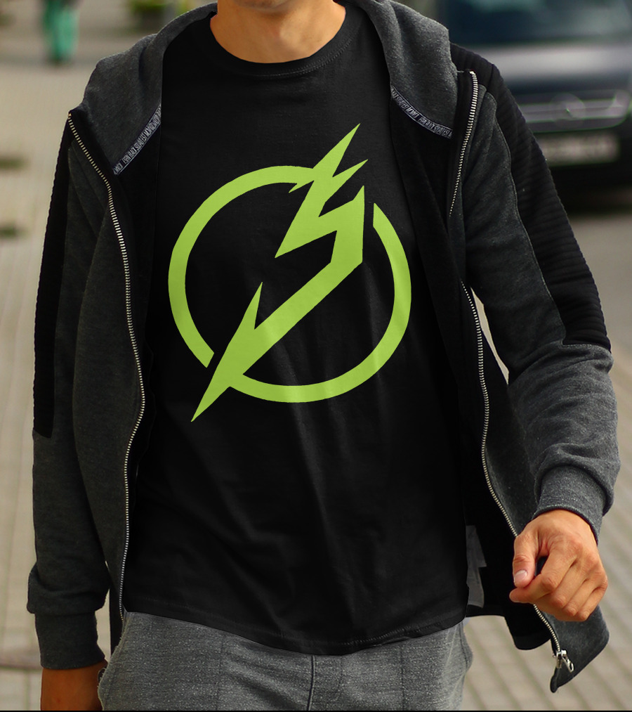 Snails Merch Electric Green Lightning Circle T-Shirt