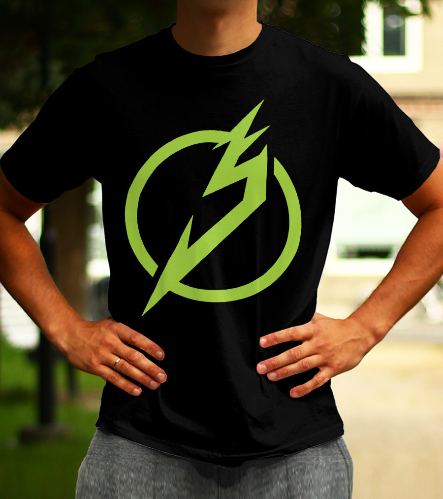 Snails Merch Electric Green Lightning Circle T-Shirt