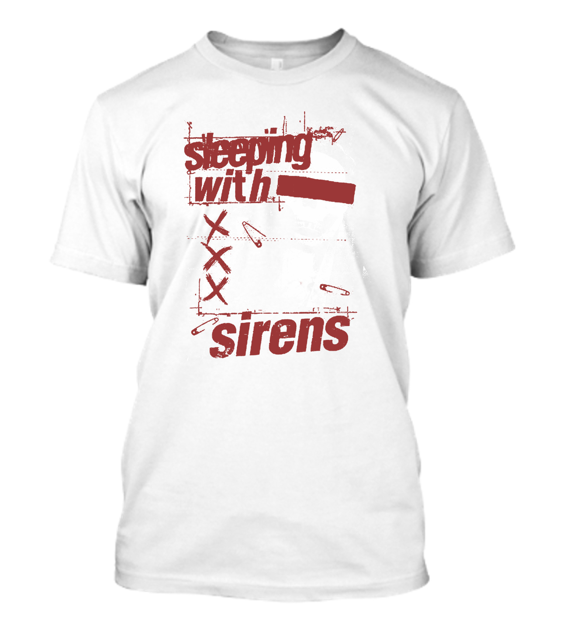 Sleeping With Sirens Merch Xxx Safety Pins Edgy Collage T-Shirt