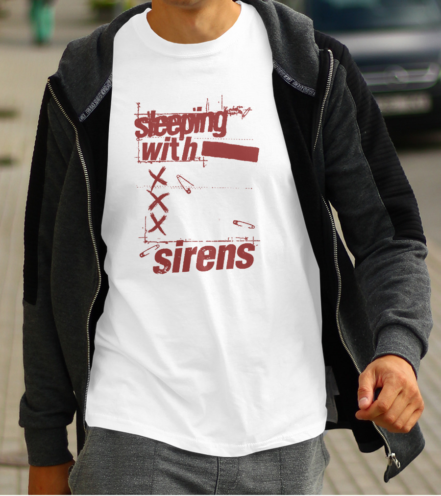 Sleeping With Sirens Merch Xxx Safety Pins Edgy Collage T-Shirt
