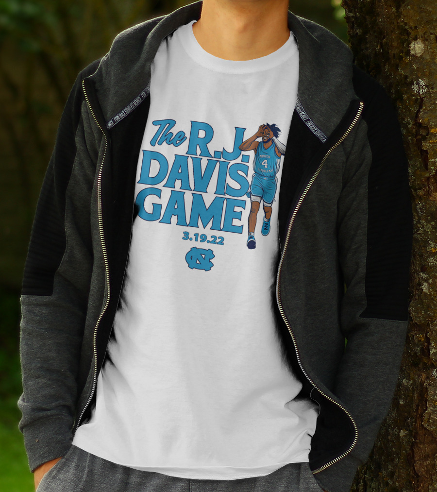 The R.J. Davis Game 3.19.22 UNC Basketball North Carolina T-Shirt