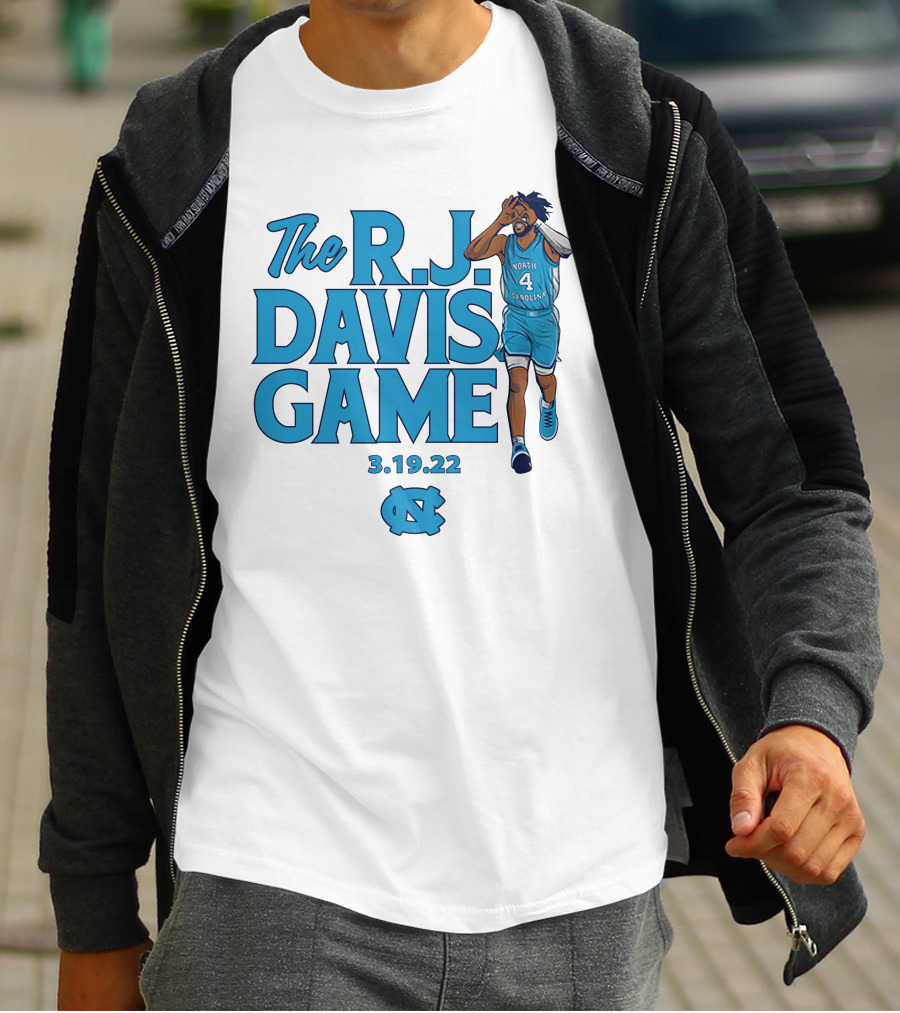 The R.J. Davis Game 3.19.22 UNC Basketball North Carolina T-Shirt