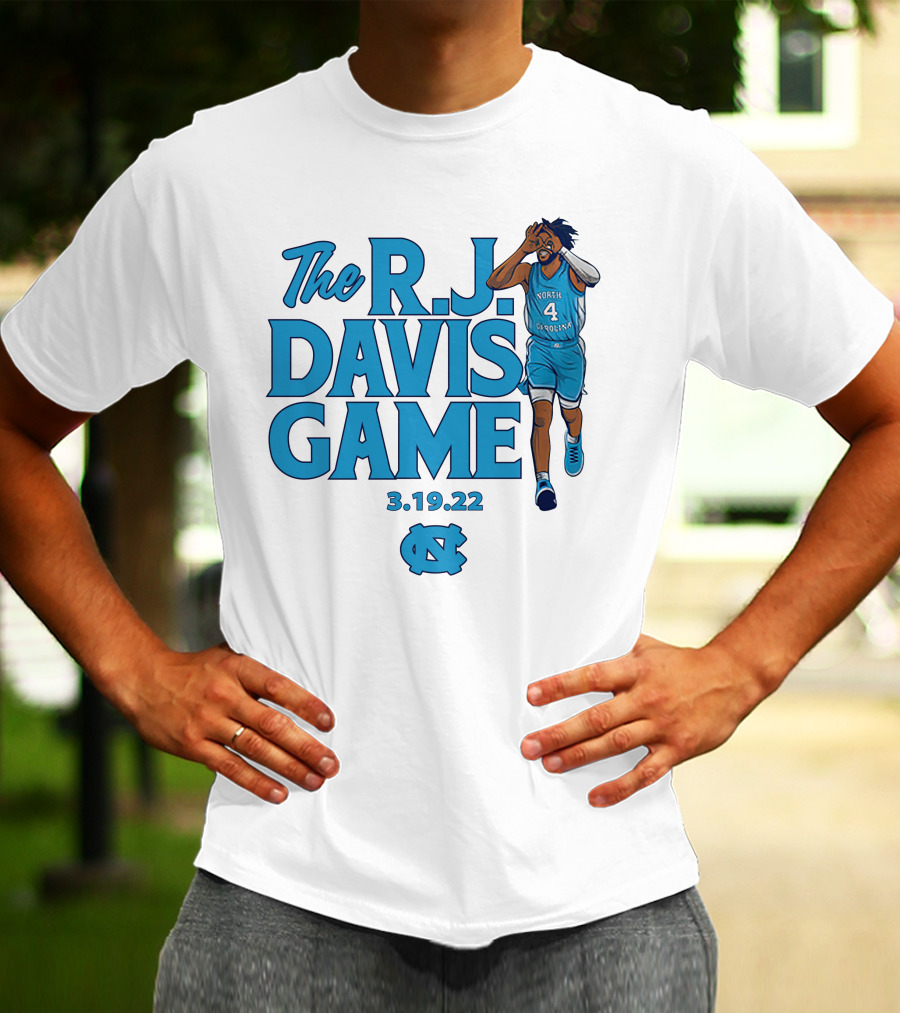 The R.J. Davis Game 3.19.22 UNC Basketball North Carolina T-Shirt