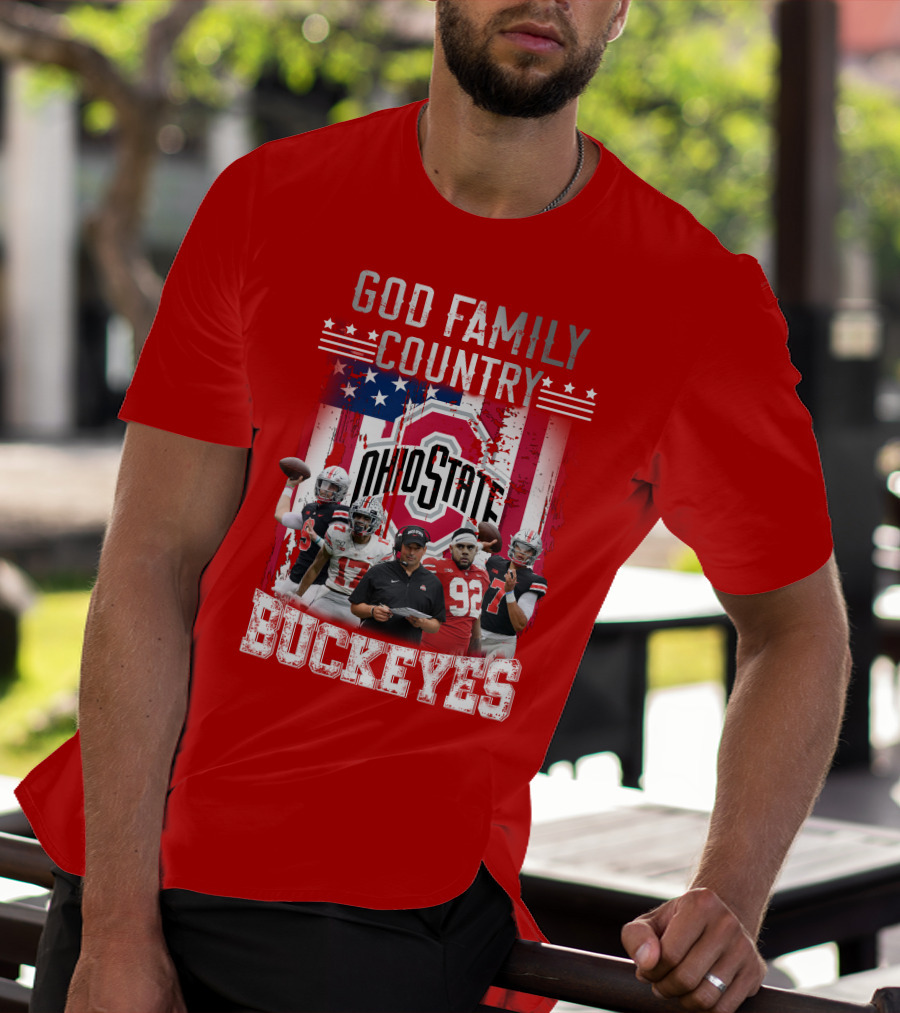 Ohio State God Family Country Buckeyes T-Shirt