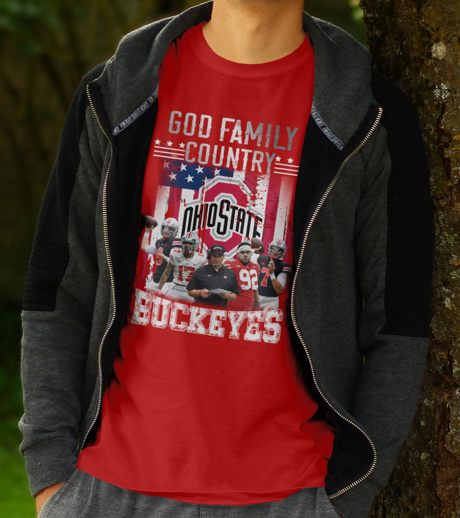 Ohio State God Family Country Buckeyes T-Shirt