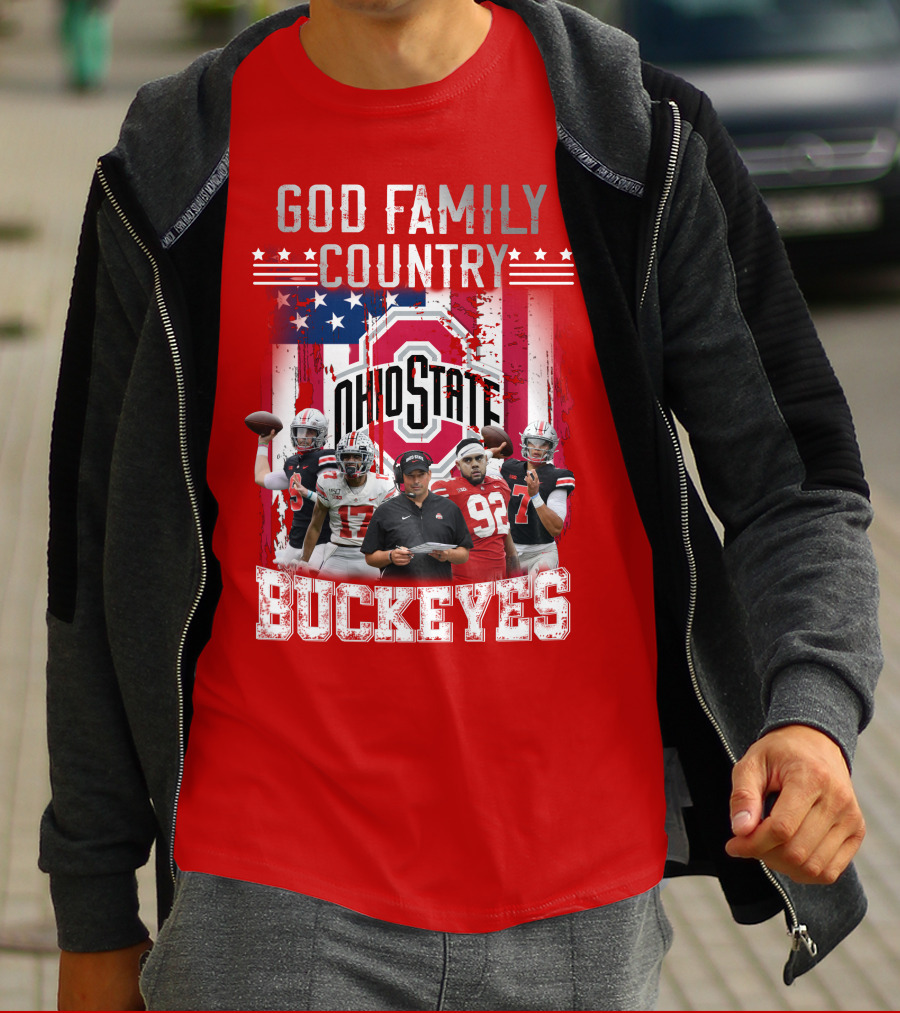 Ohio State God Family Country Buckeyes T-Shirt