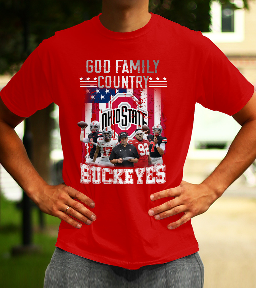 Ohio State God Family Country Buckeyes T-Shirt
