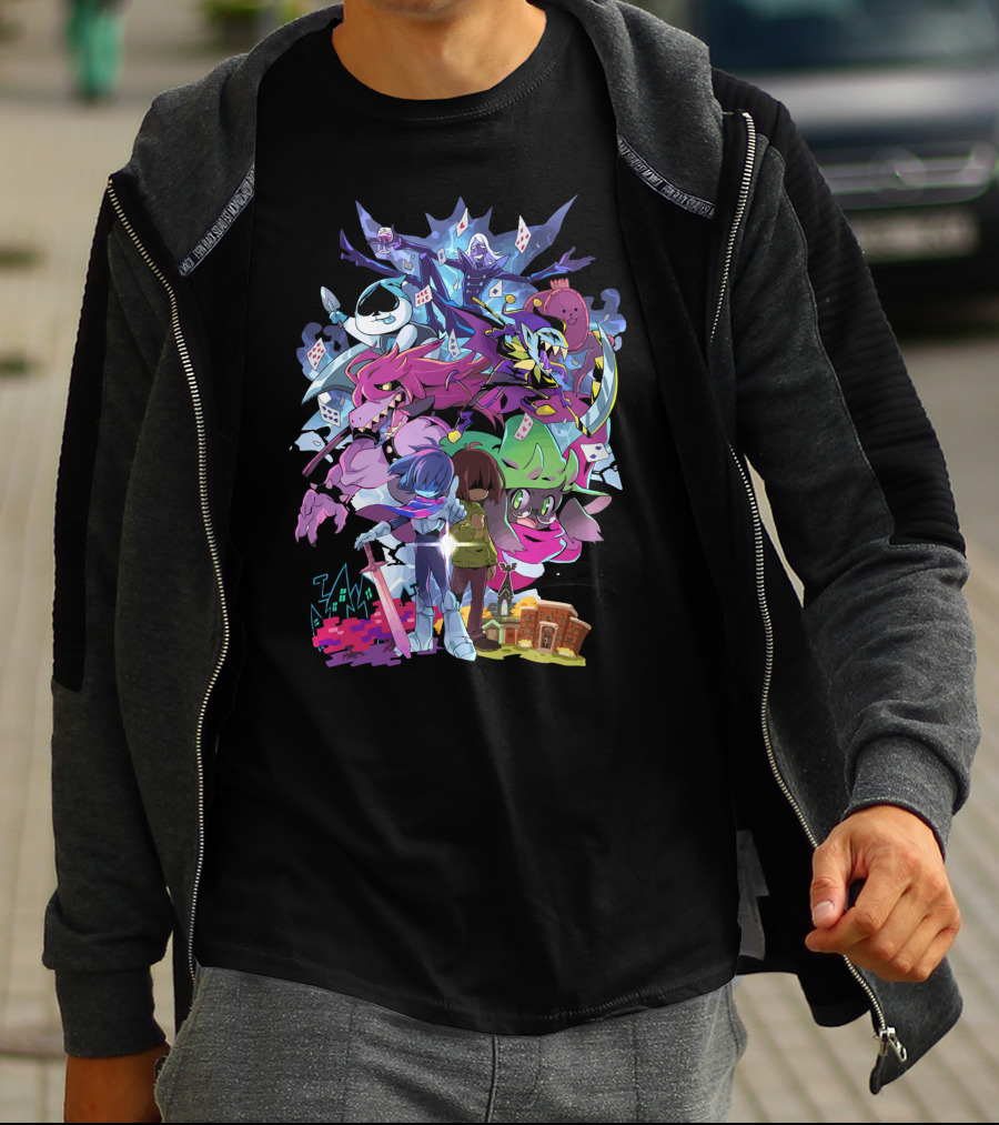 Deltarune Cast And Colorful Adventure Scene T-Shirt