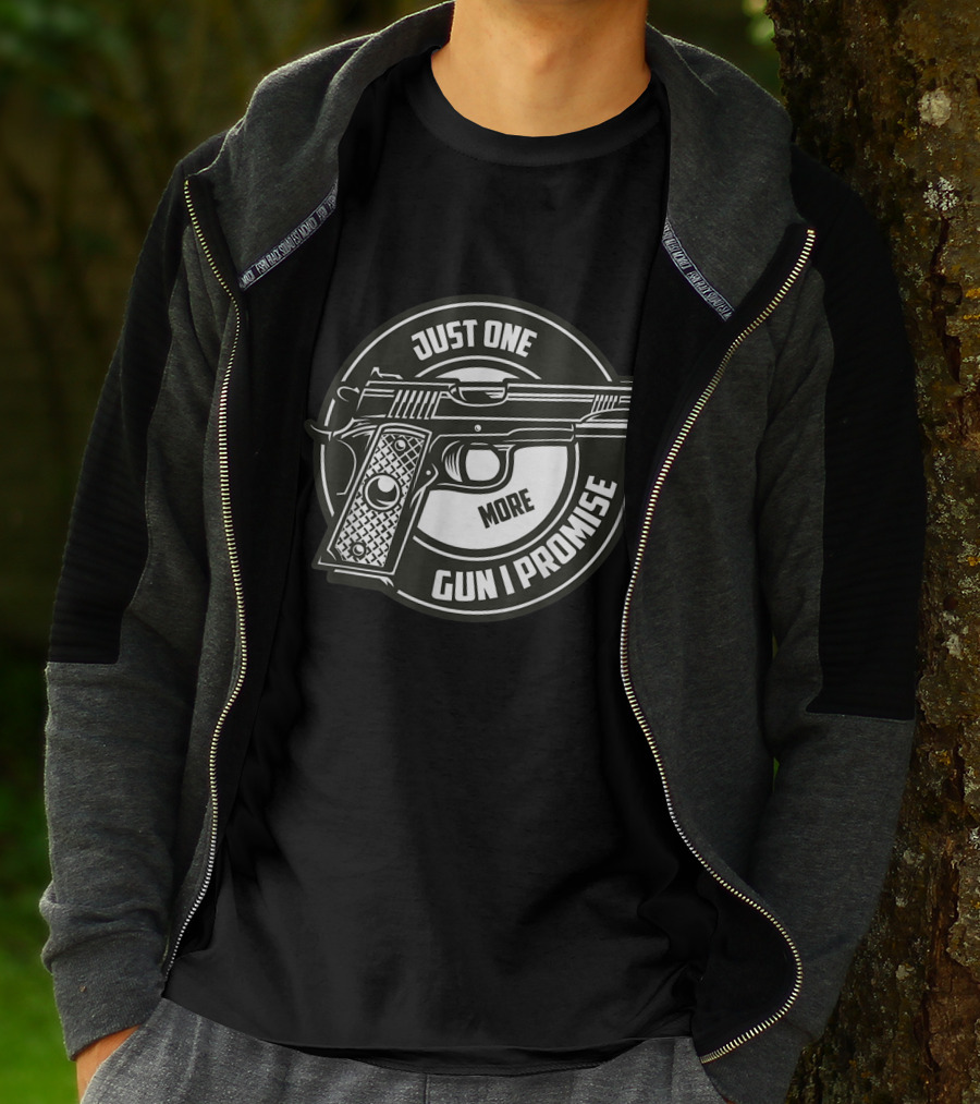 Just One More Gun I Promise Enthusiast Circular Pistol T-Shirt