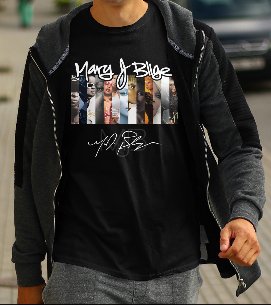 Mary J Blige Album Art Collage Signature Series T-Shirt