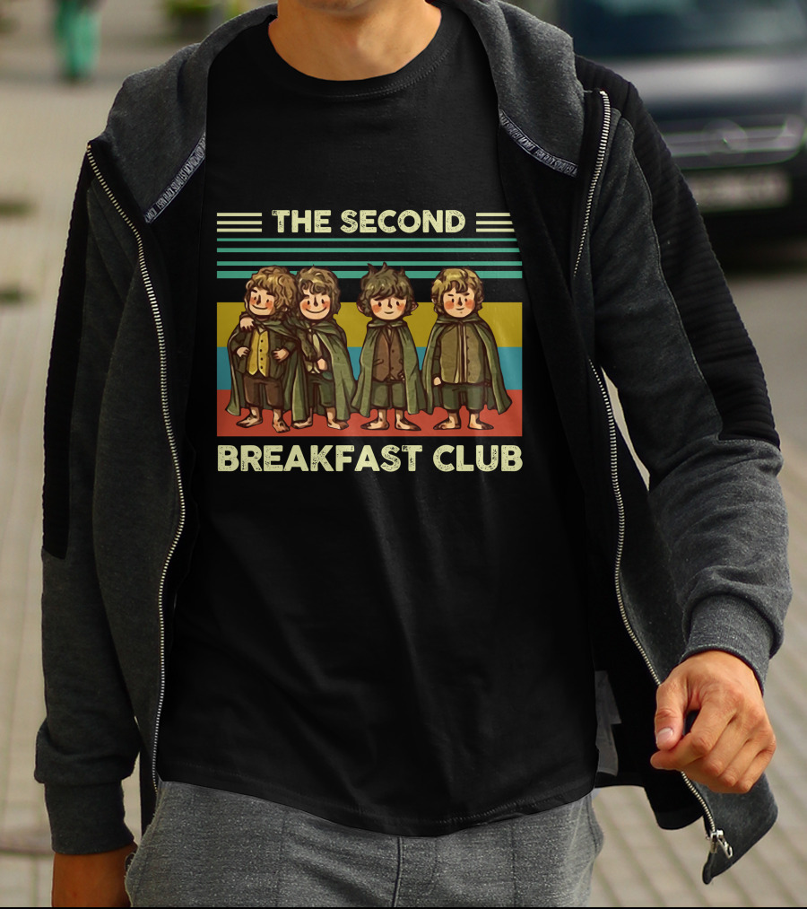 The Second Breakfast Club Hobbits Pop Culture Mashup T-Shirt