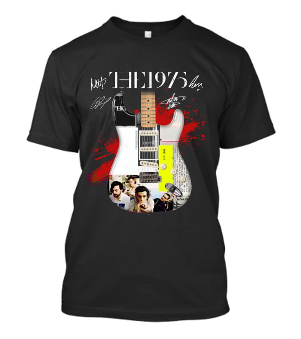 The 1975 Signed Guitar Collage Album T-Shirt