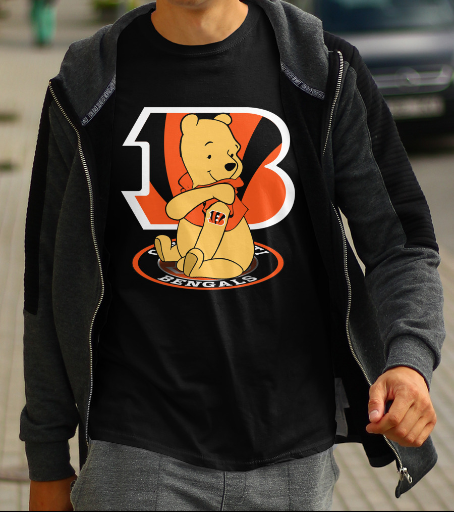 Cincinnati Bengals Pooh Football Crossover T-Shirt