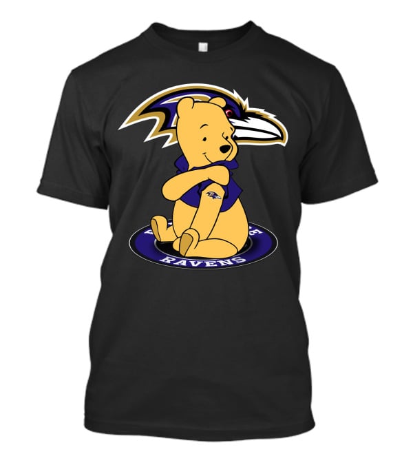 Winnie Pooh Baltimore Ravens Crossover T-Shirt