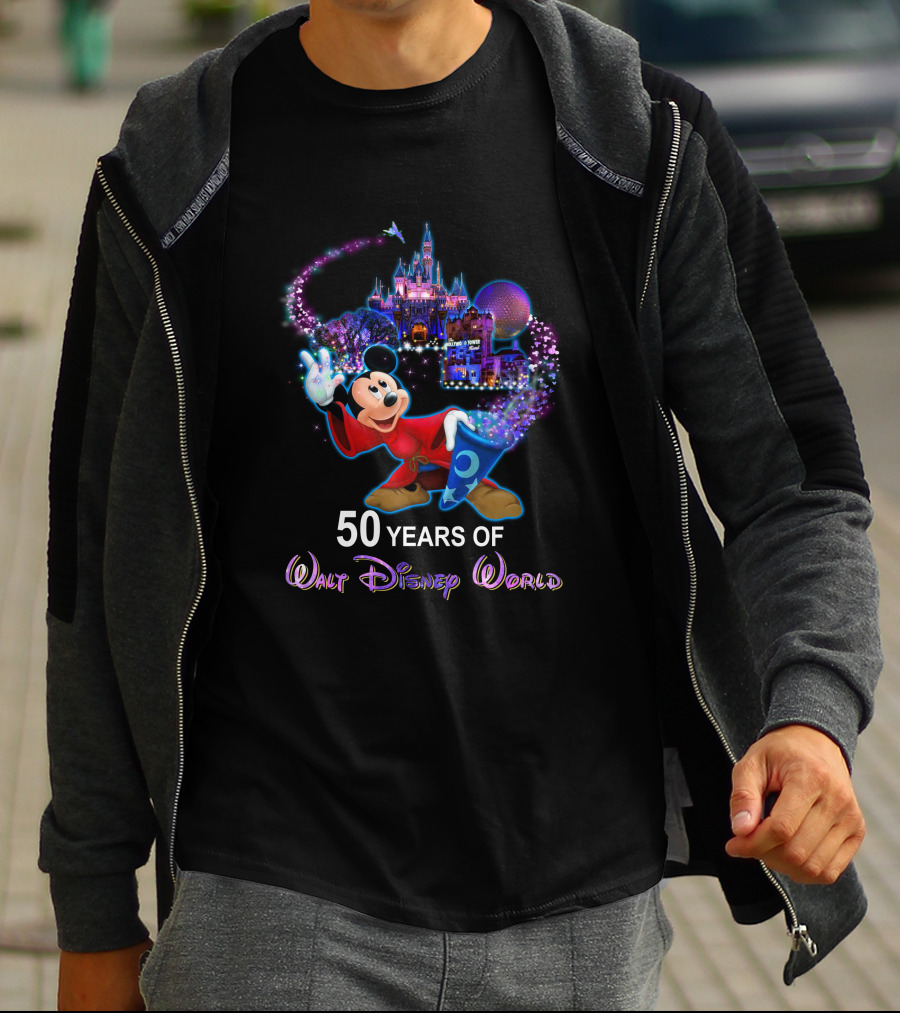 50 Years Of Walt Disney World Mickey Fantasia T-Shirt