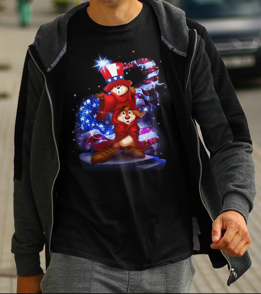 Chip N Dale Patriotic Stars And Stripes USA T-Shirt