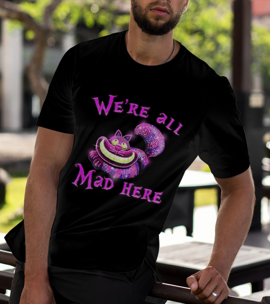 We're All Mad Here Cheshire Cat Crystal T-Shirt