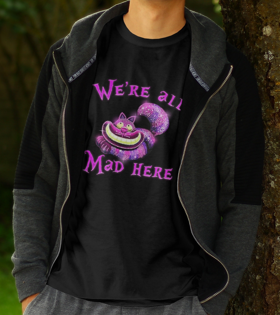 We're All Mad Here Cheshire Cat Crystal T-Shirt