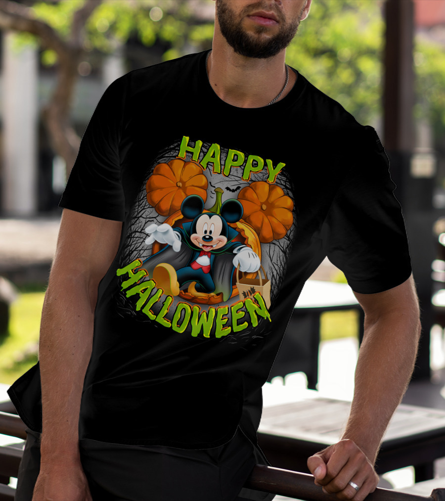 Happy Halloween Mickey Pumpkin Trick-or-Treating T-Shirt