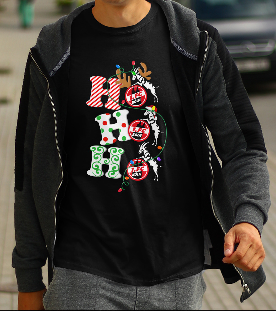 1. FC Köln HoHoHo Christmas Reindeer Lights T-Shirt