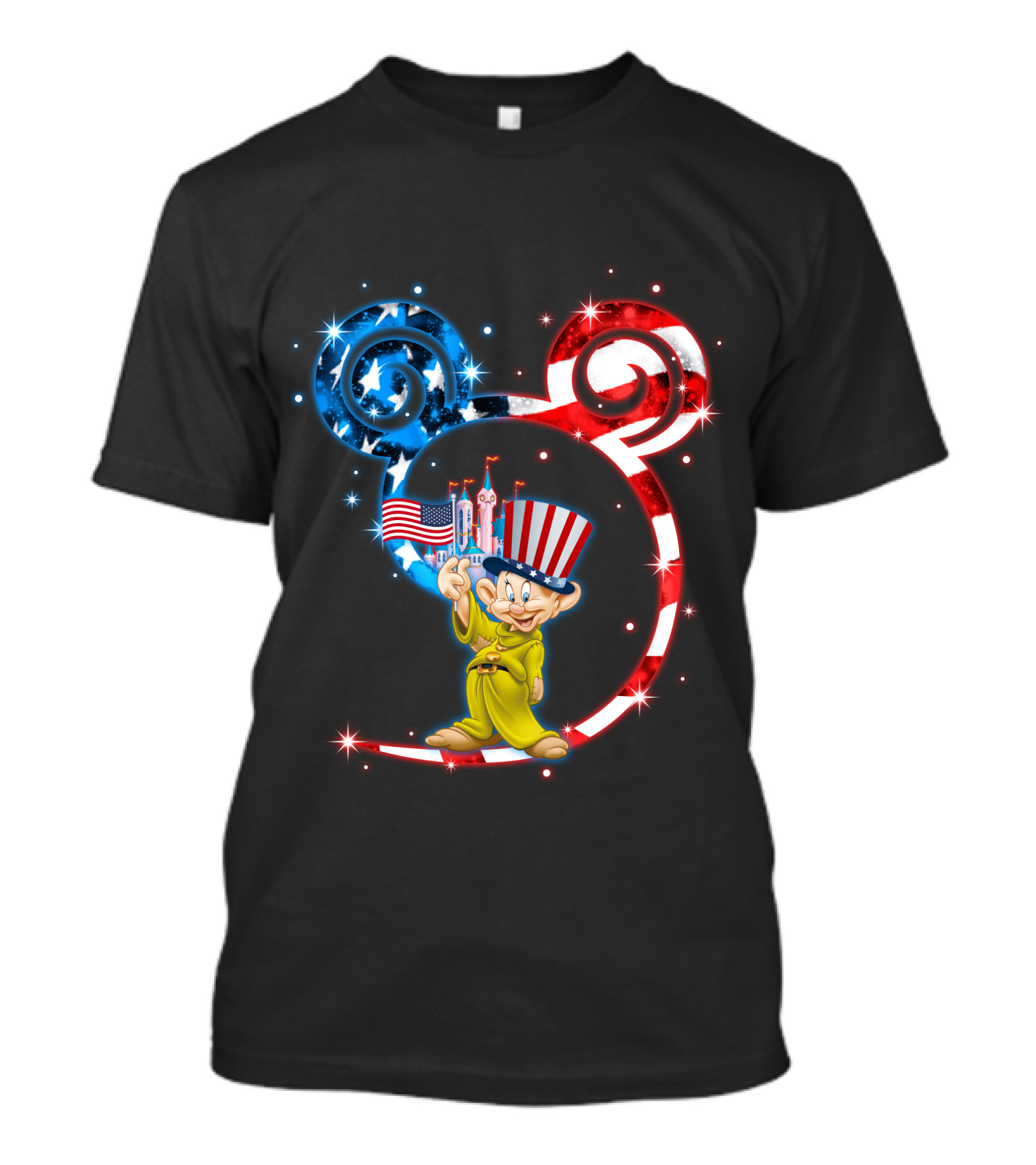Dopey Patriotic Mickey Ears With American Flag And Hat T-Shirt