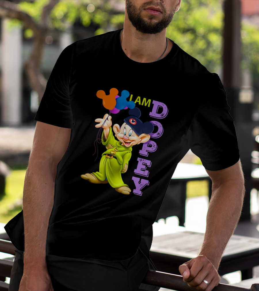 I Am Dopey Disney Character With Mickey Ears And Balloons T-Shirt